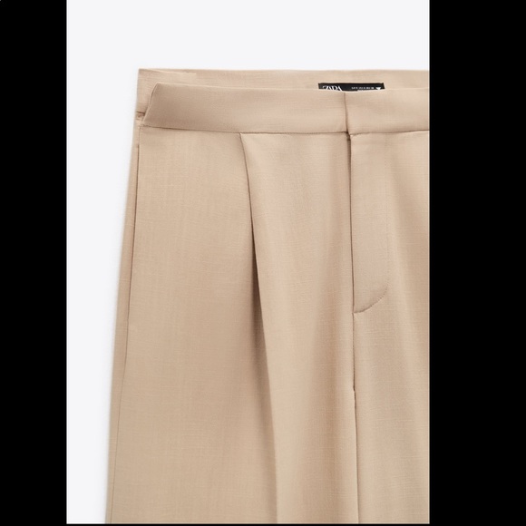 Zara full length wide leg  flowy pleated pants - Picture 7 of 10
